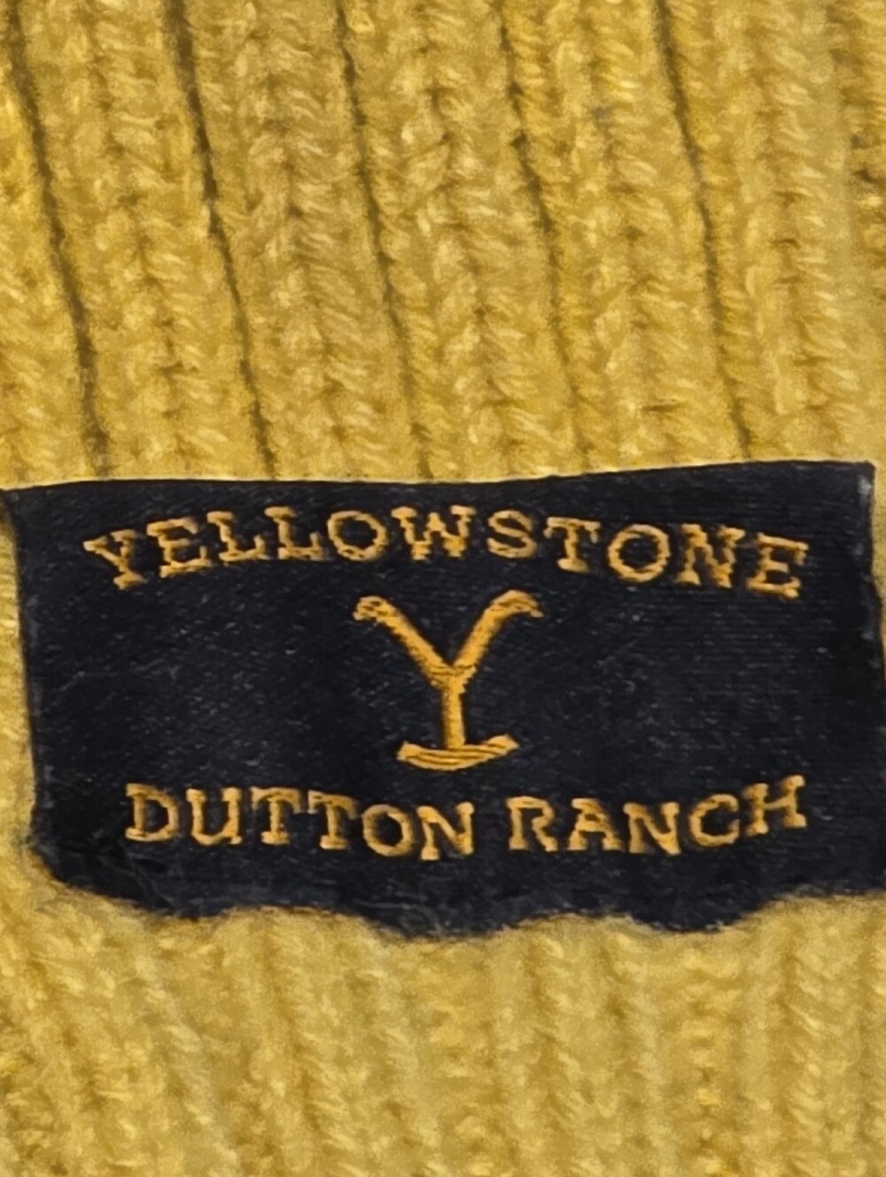 Paramount Yellowstone Dutton Ranch Ribbed Yellow Beanie Cap Hat OS - Picture 2 of 4